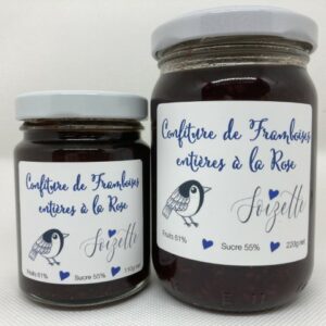 Confiture de Framboises entières à la Rose