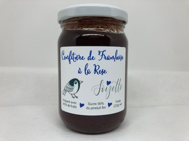 Confiture de framboise à la rose